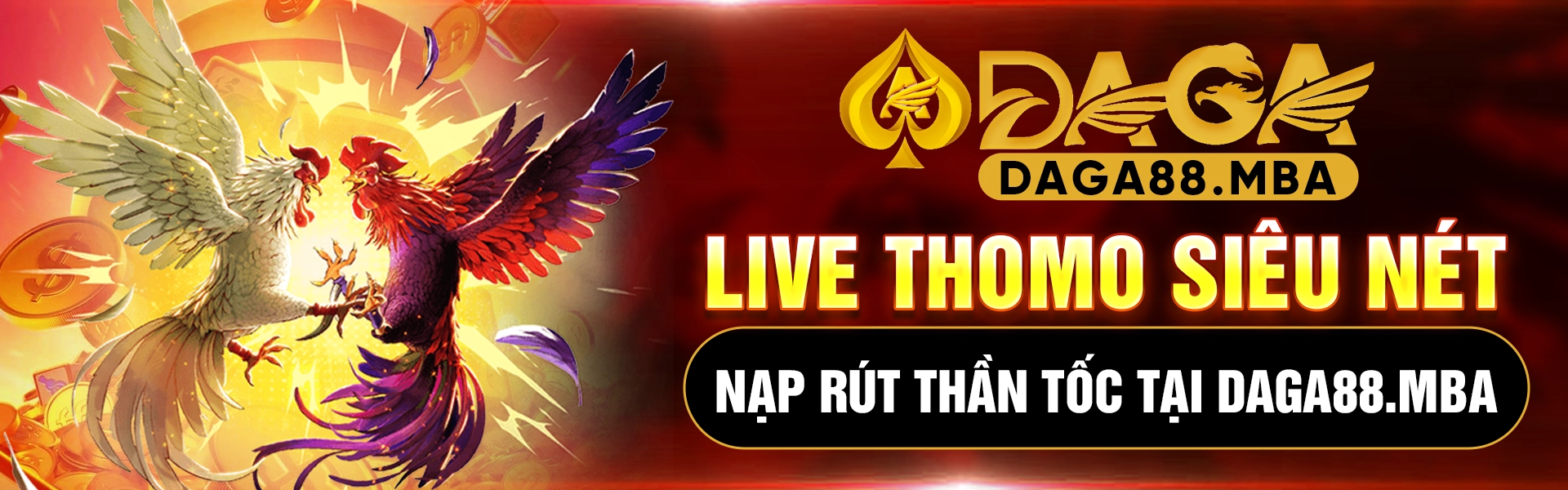 Banner xem live đá gà Thomo Daga88mba